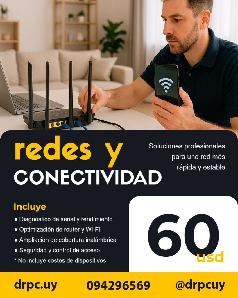 Técnico instalando o configurando un router Wi-Fi en un entorno doméstico